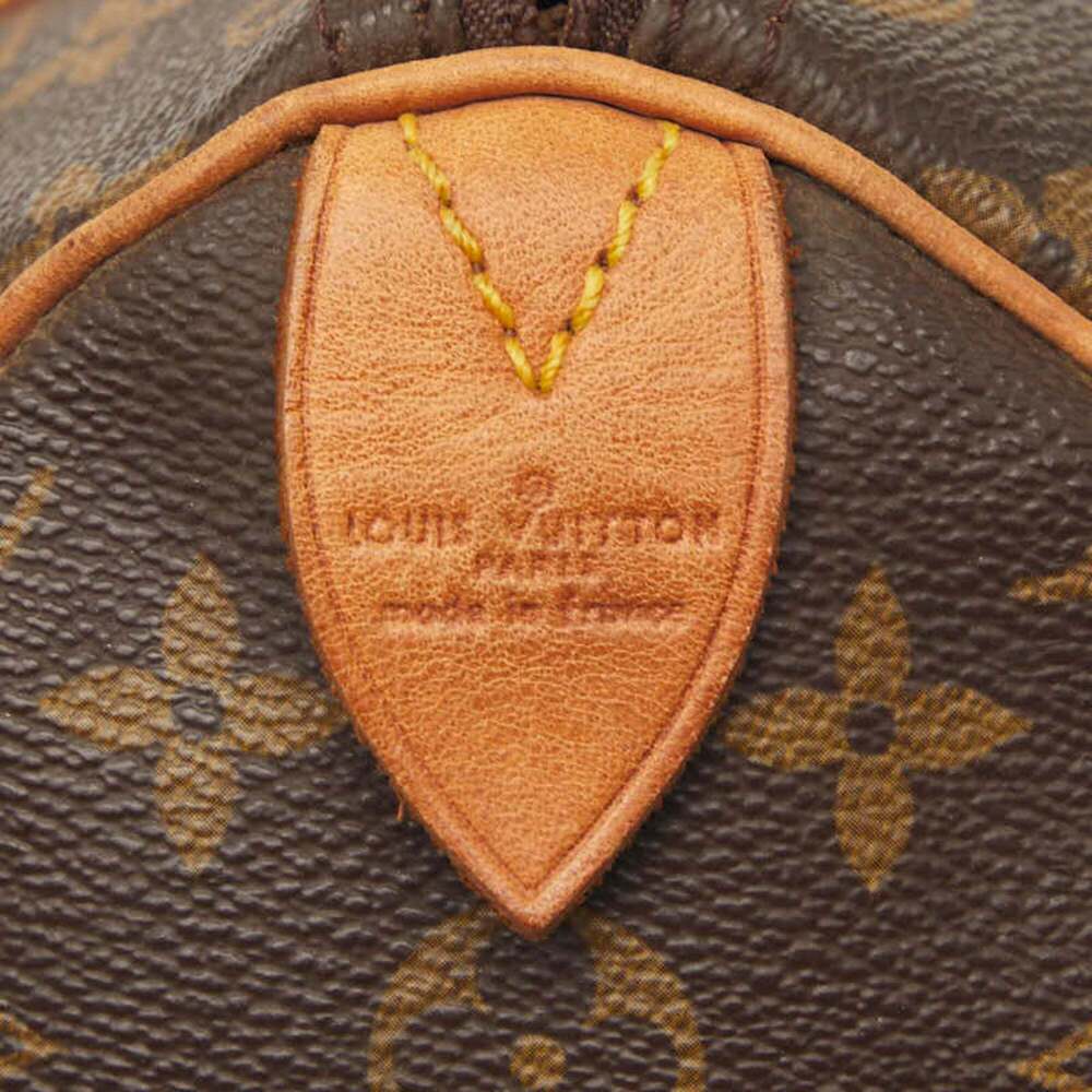 LOUIS VUITTON Brown Monogram Leather Speedy 35 Boston Bag - Picture 12 of 13